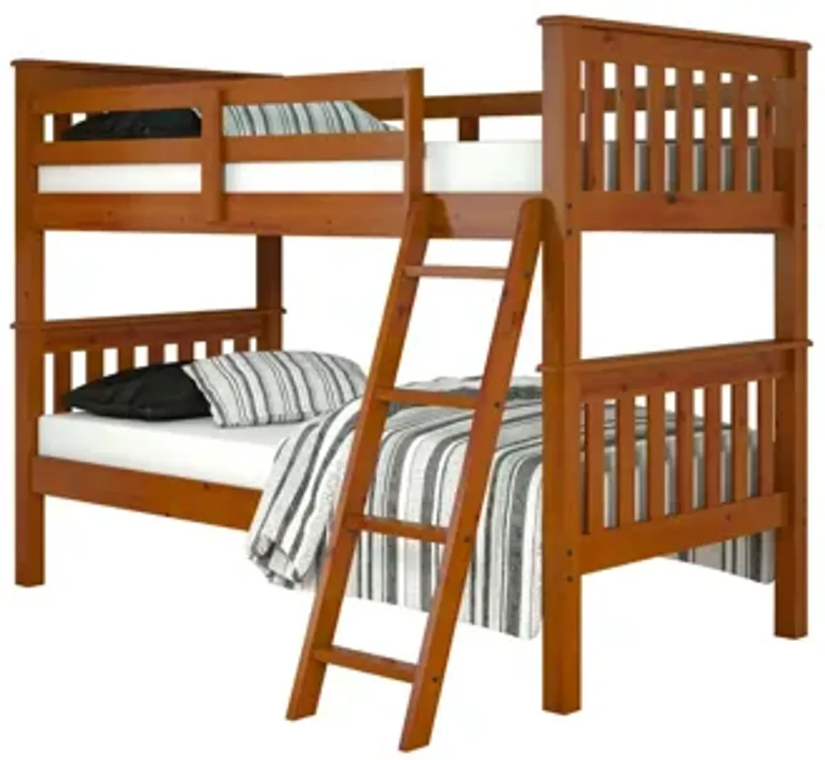 San Antonio Bunk Bed with Slat Kit in Espresso by Donco Trading