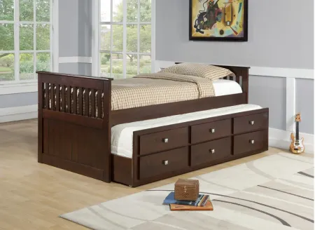 Captain Trundle Bed in Cappuccino by Donco Trading
