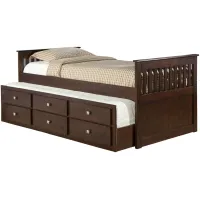 Captain Trundle Bed in Cappuccino by Donco Trading