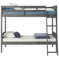 Twin Over Twin Louver Bunk Bed in Gray by Donco Trading