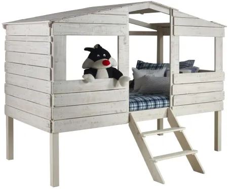 Beach House Tree Low Loft Bed in Rustic Sand by Donco Trading