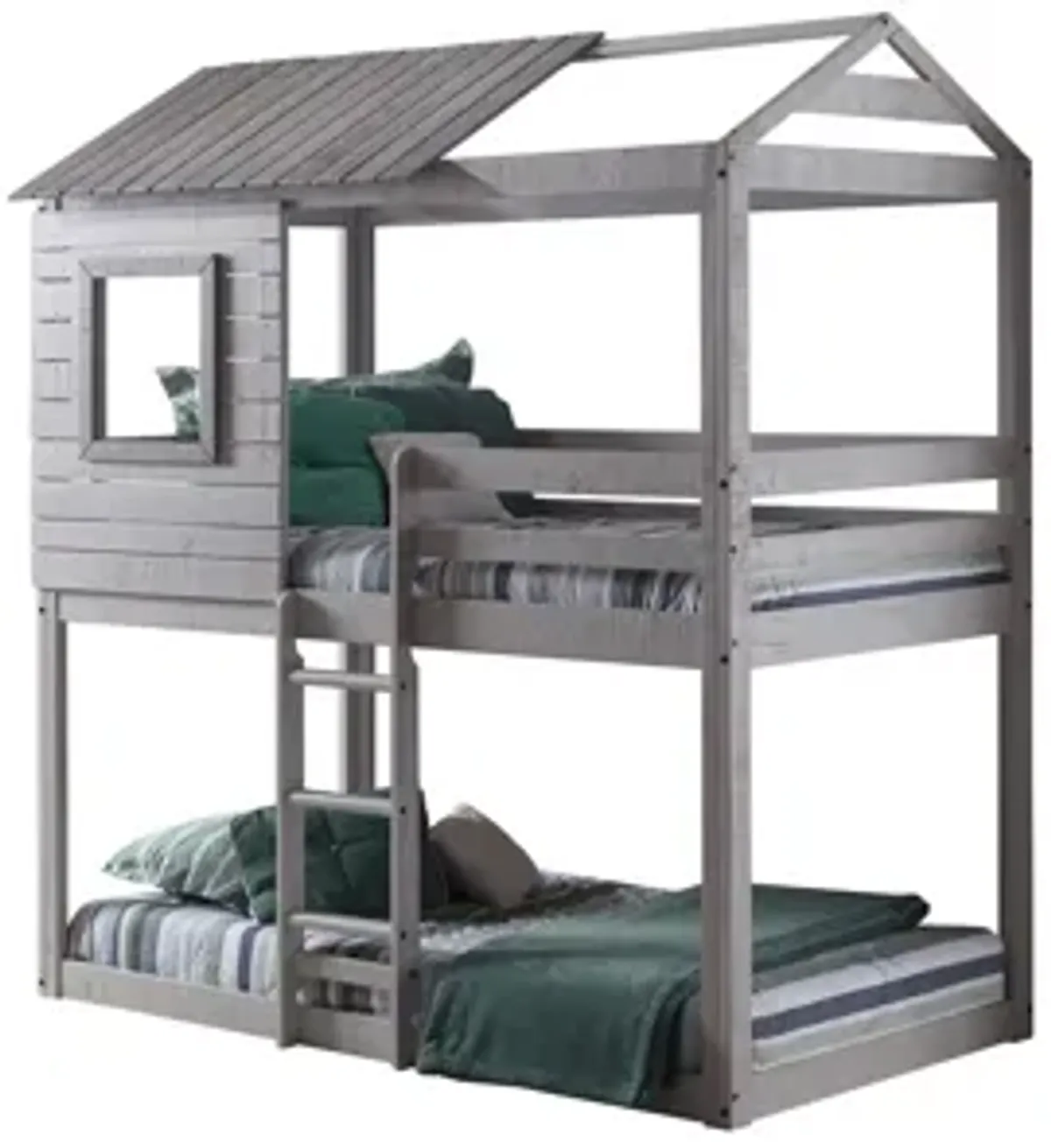 Deer Blind Bunk Bed in Rustic Gray by Donco Trading