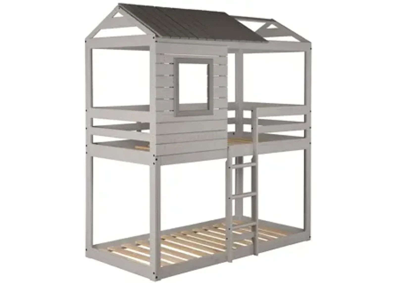 Deer Blind Bunk Bed in Rustic Gray by Donco Trading