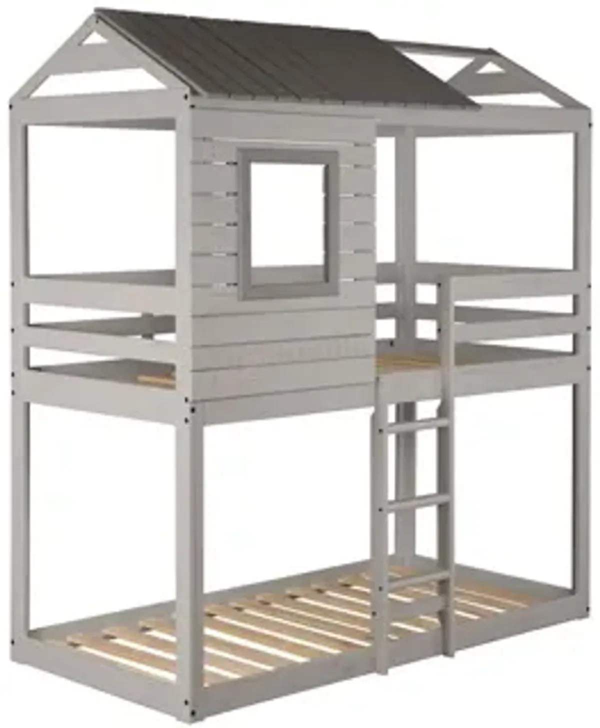 Deer Blind Bunk Bed in Rustic Gray by Donco Trading