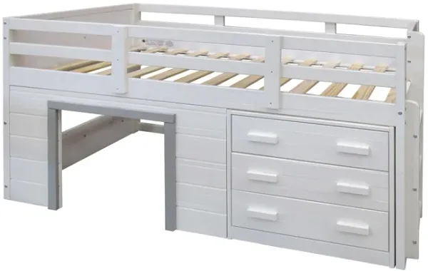 Sweet Dreams Low Loft Bed with 3 Drawer Chest