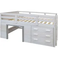 Sweet Dreams Low Loft Bed in White;Grey by Donco Trading
