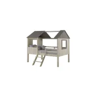 Full House Low Loft Bed in Rustic Sand & Gray by Donco Trading