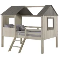 Full House Low Loft Bed in Yellow by Donco Trading