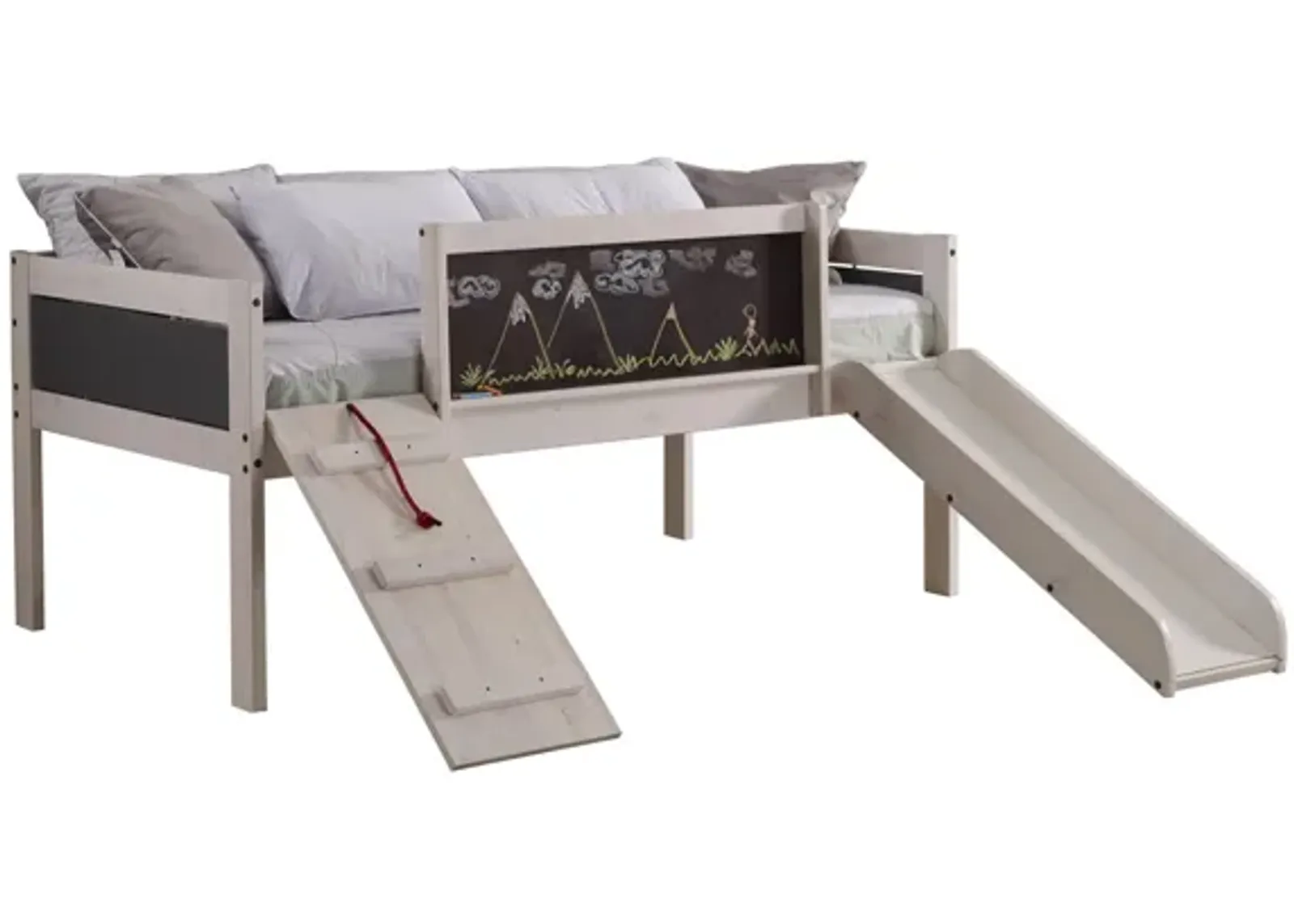 Art & Play Novelty Junior Low Loft Bed in White Wash by Donco Trading