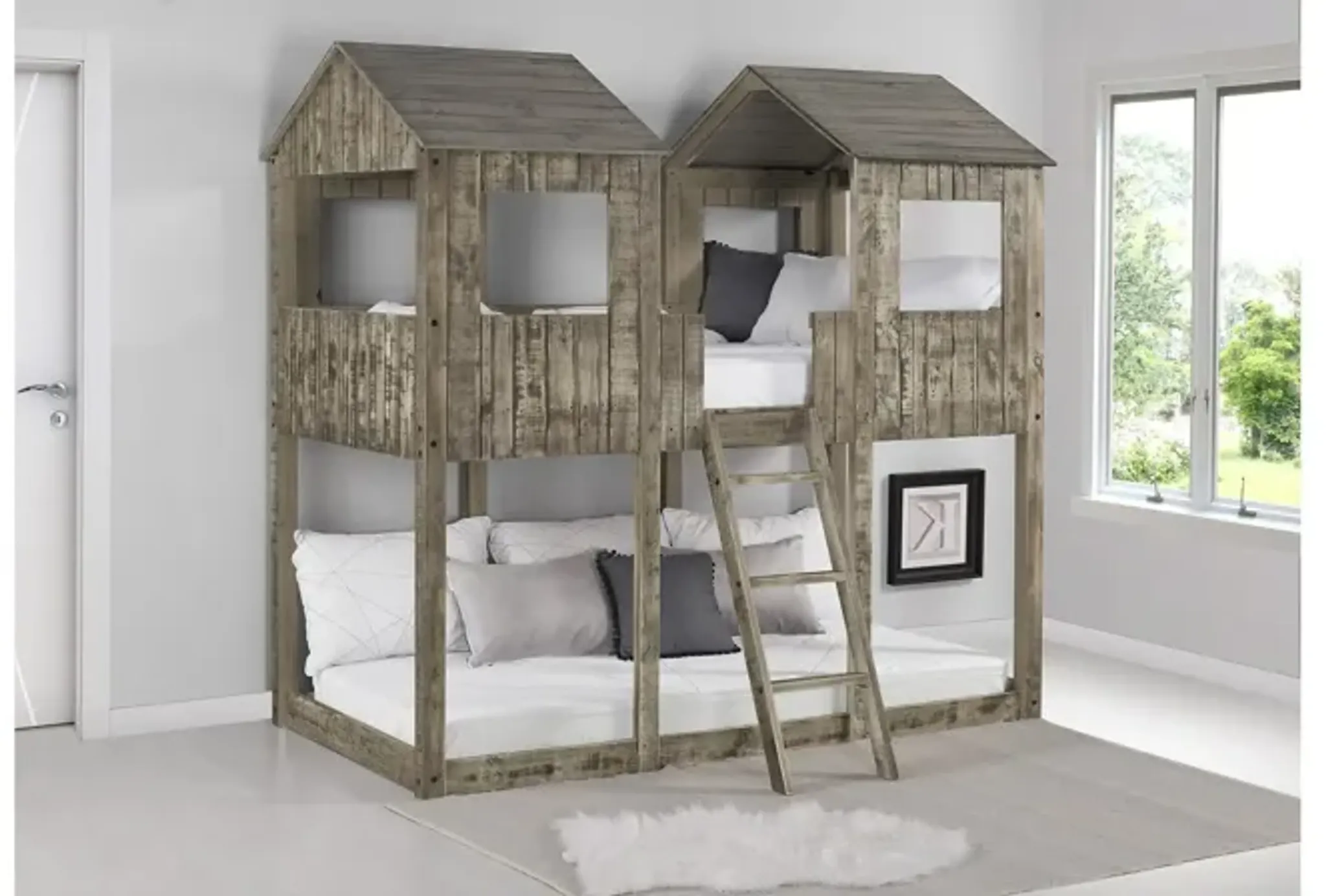 Twin Over Twin Tower Bunk Bed Raymour And Flanigan | Furniture.com