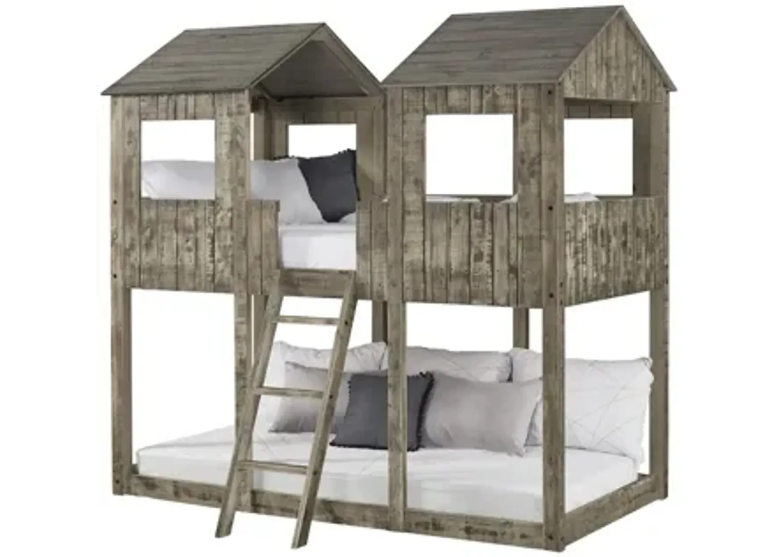 Tower Bunk Bed in Rustic Driftwood by Donco Trading