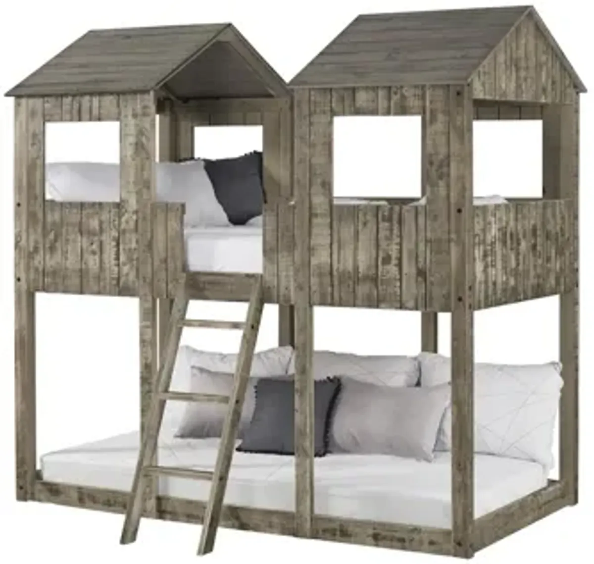 Tower Bunk Bed in Rustic Driftwood by Donco Trading