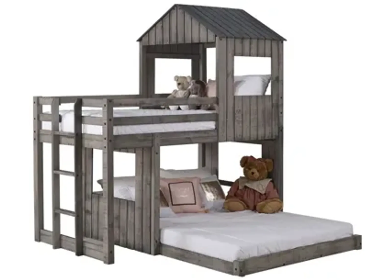 Campsite Loft Bed in Rustic Gray by Donco Trading