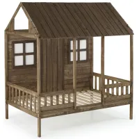 Front Porch Low Loft Bed in Rustic Driftwood by Donco Trading