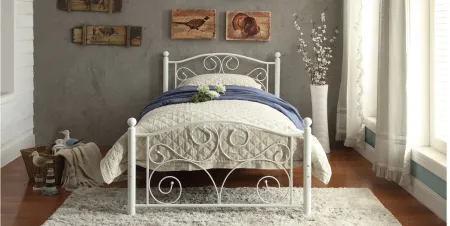 Kari Metal Platform Bed in White by Homelegance