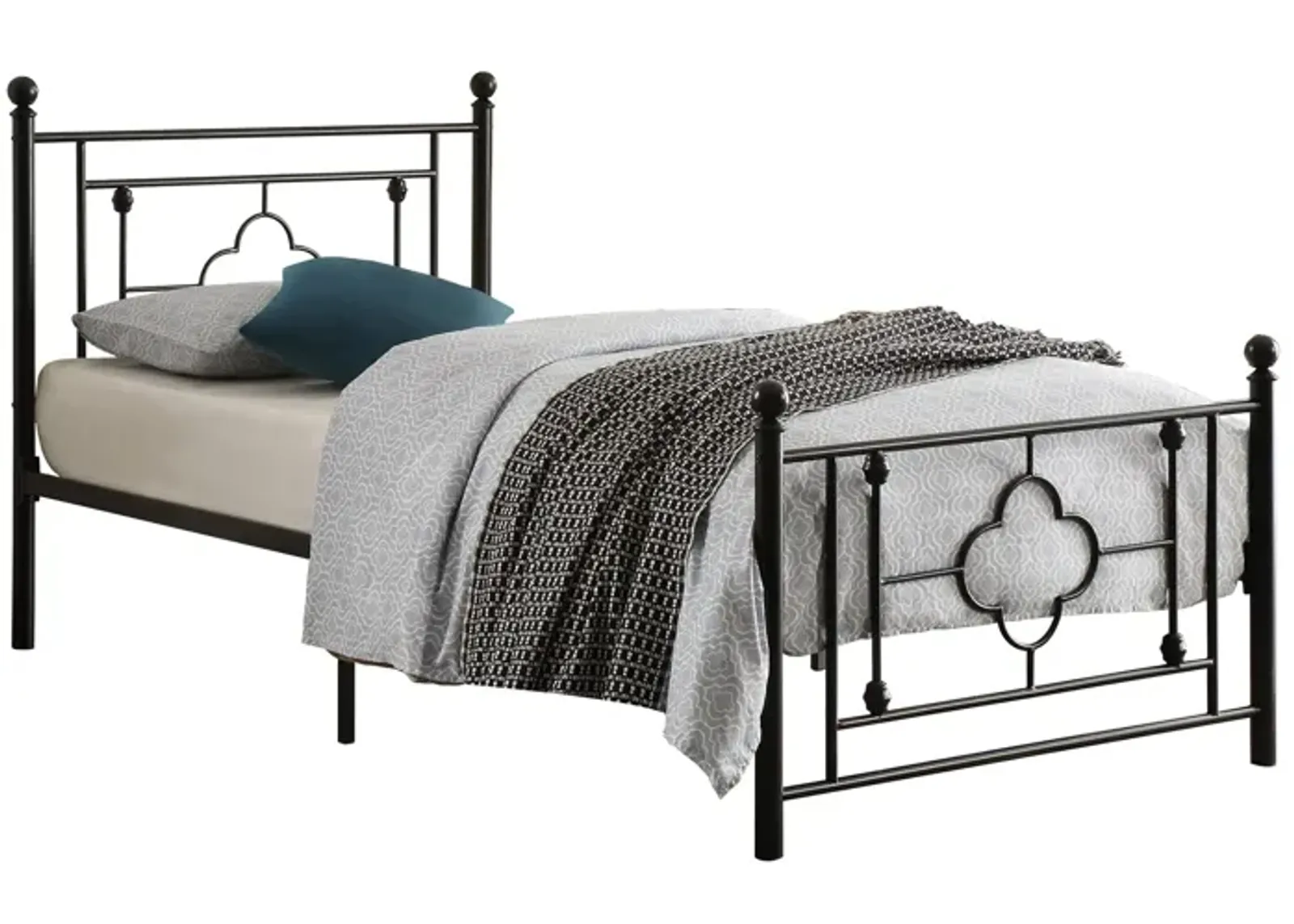 Heston Metal Platform Bed in Black by Homelegance