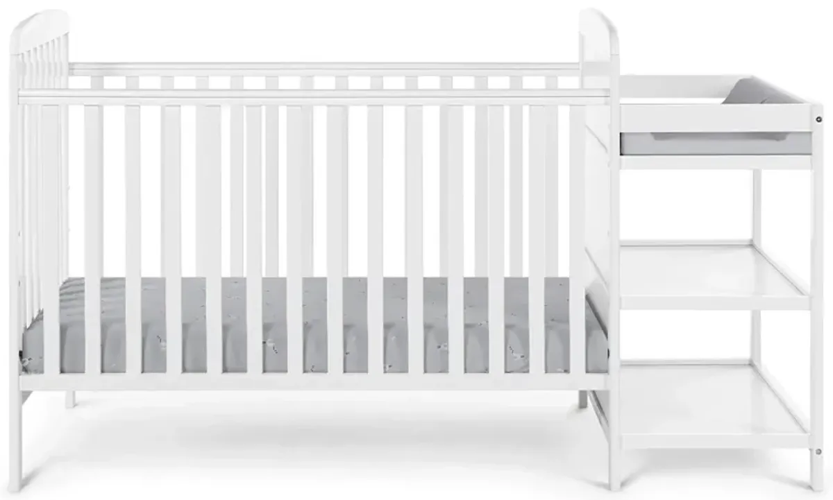 Ramsey 3-in-1 Convertible Crib & Changer in White by Heritage Baby