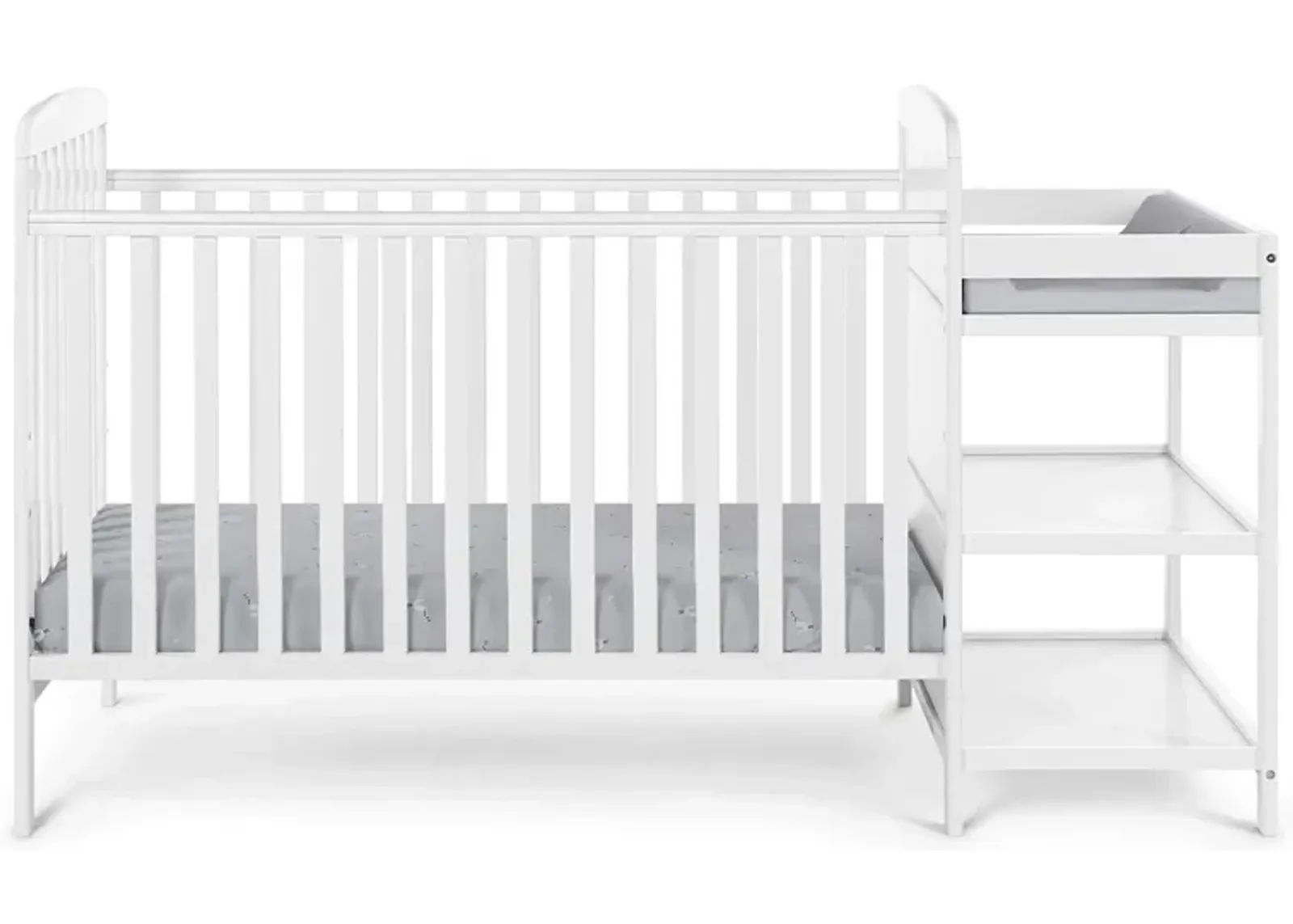 Ramsey 3-in-1 Convertible Crib & Changer in White by Heritage Baby