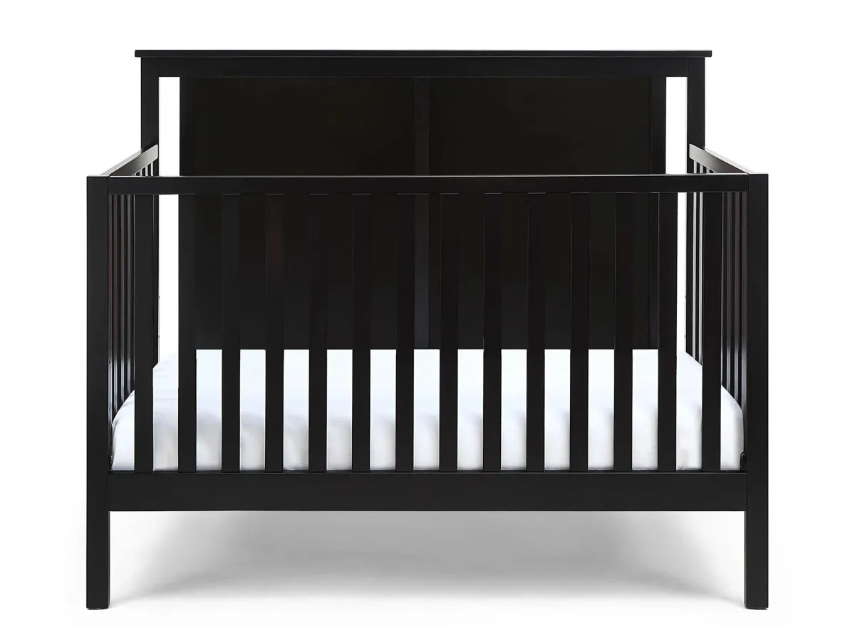 Connelly 4-in-1 Convertible Crib in Black/Vintage Walnut by Heritage Baby