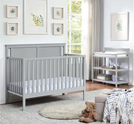 Connelly 4-in-1 Convertible Crib in Gray/Rockport Gray by Heritage Baby
