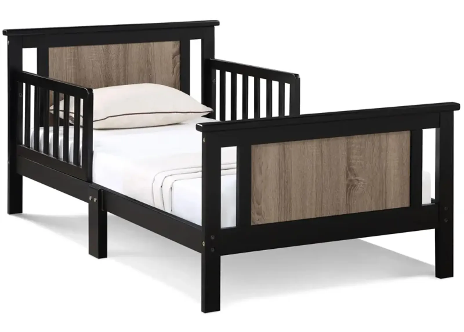 Connelly Toddler Bed in Black/Vintage Walnut by Heritage Baby