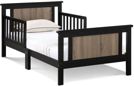Connelly Toddler Bed in Black/Vintage Walnut by Heritage Baby