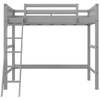 Atwater Living Rollins Kids Wooden Loft Bed with Ladder in Gray by DOREL HOME FURNISHINGS