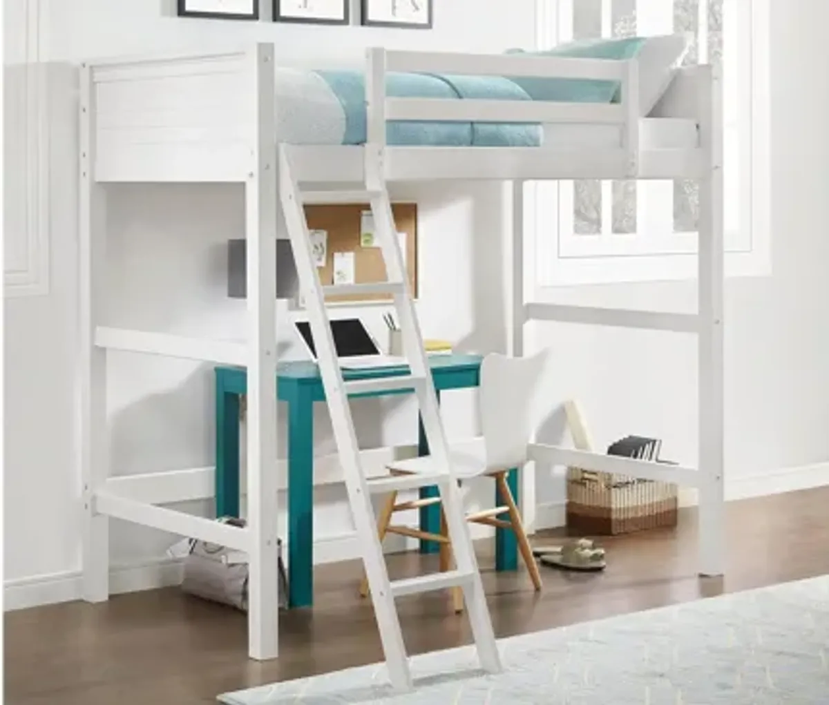 Atwater Living Rollins Kids Wooden Loft Bed with Ladder