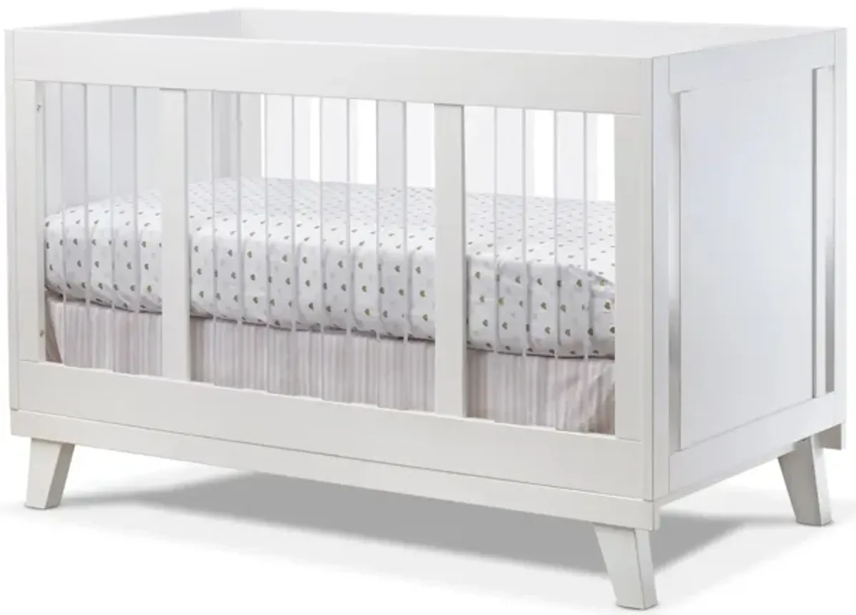 Uptown Acrylic Crib in White by Sorelle Furniture