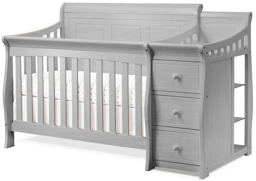 Princeton Elite Panel Crib & Changer in Weathered Gray by Sorelle Furniture