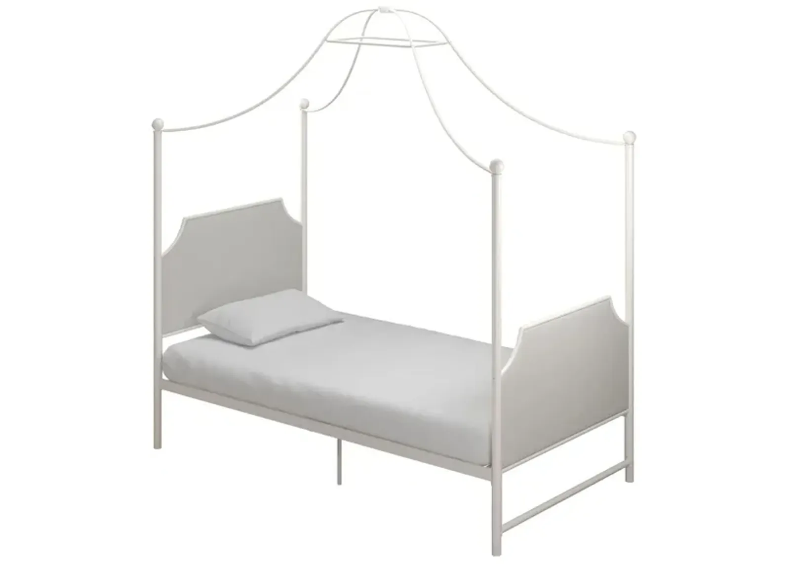 Little Seeds Monarch Hill Clementine Canopy Bed in White by DOREL HOME FURNISHINGS