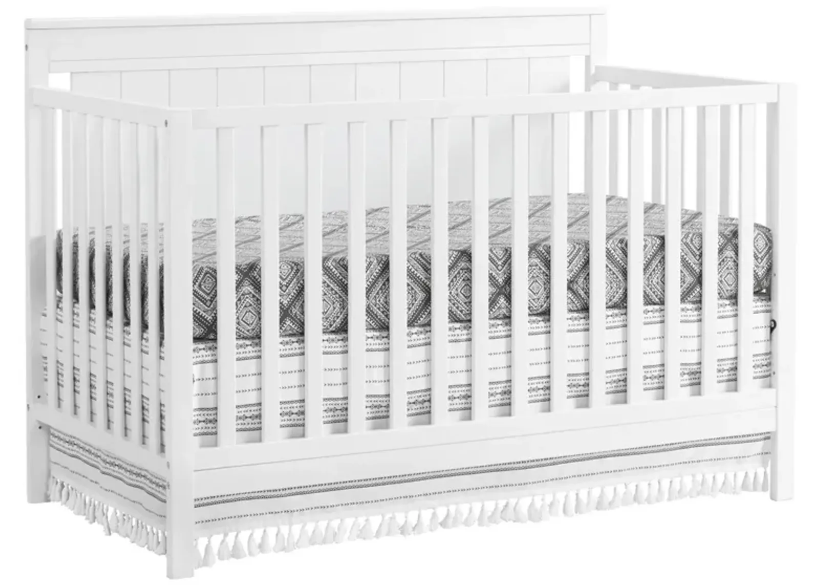 Lazio 4-in-1 Convertible Crib with Conversion Kit in Snow White by M DESIGN VILLAGE