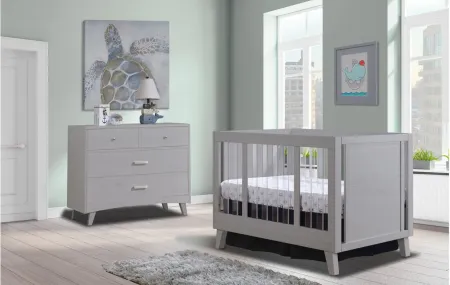 Uptown Acrylic Crib in Weathered Gray by Sorelle Furniture