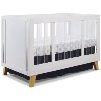 Uptown Acrylic Crib in White and Natural Wood by Sorelle Furniture