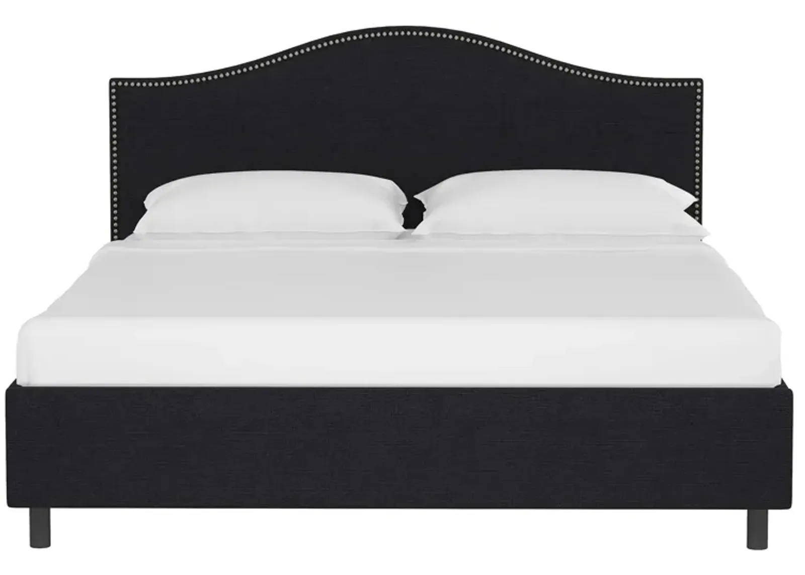 Alexander Platform Bed in Linen Black by Skyline