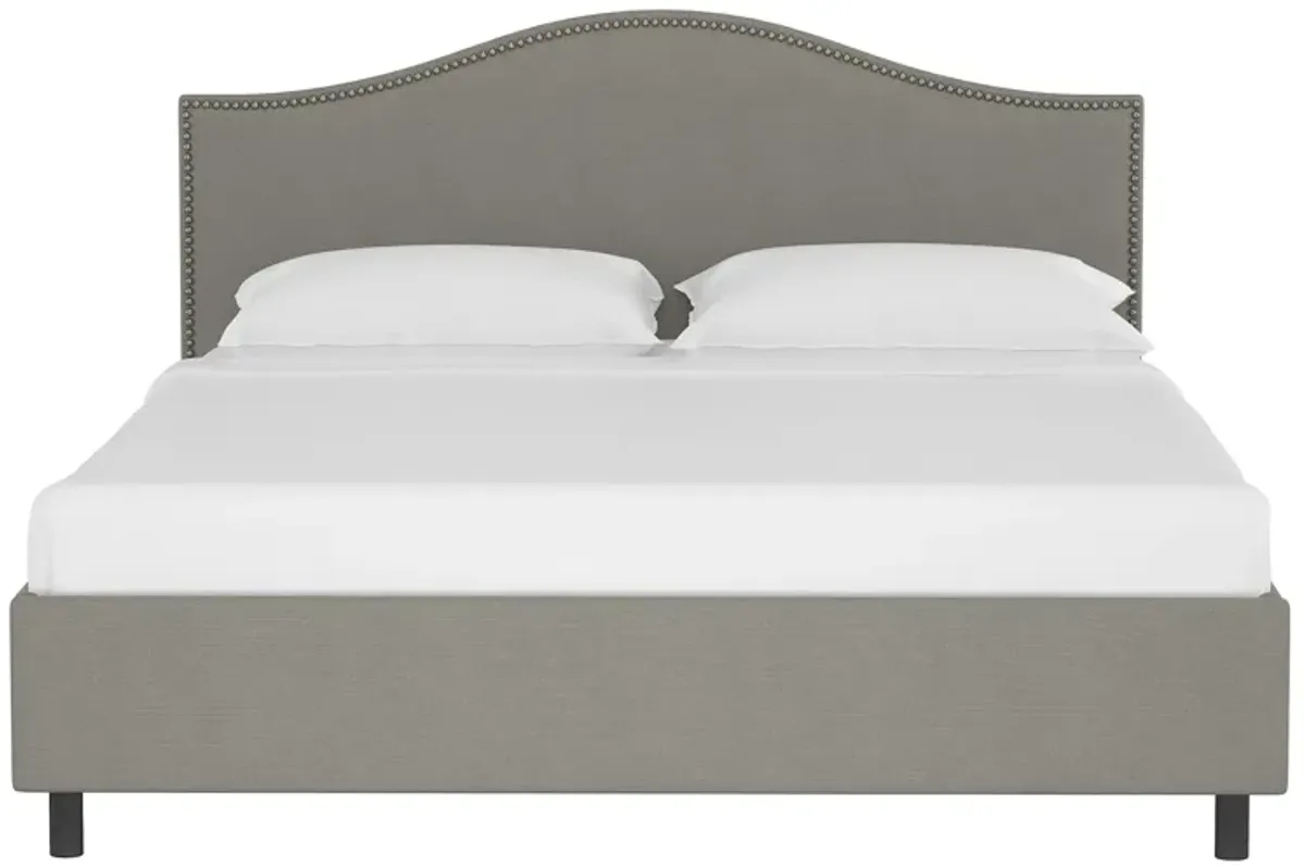 Alexander Platform Bed in Linen Gray by Skyline