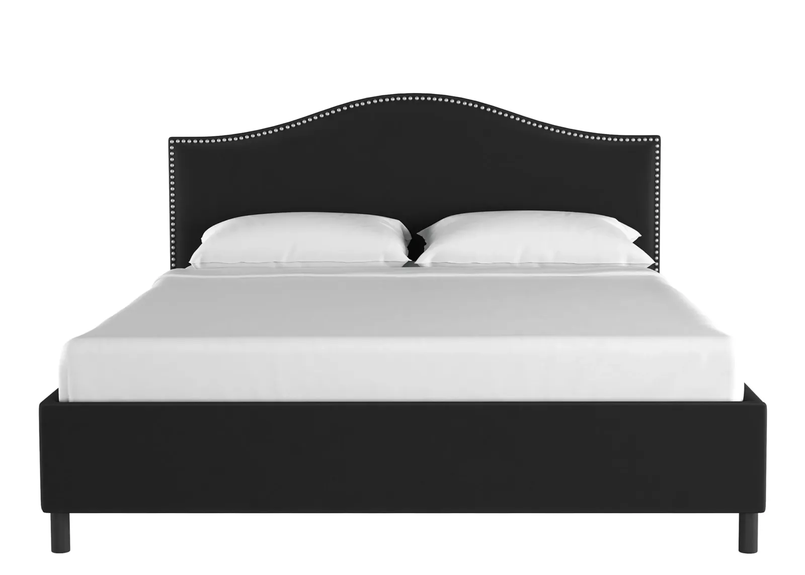 Alexander Platform Bed in Velvet Black by Skyline