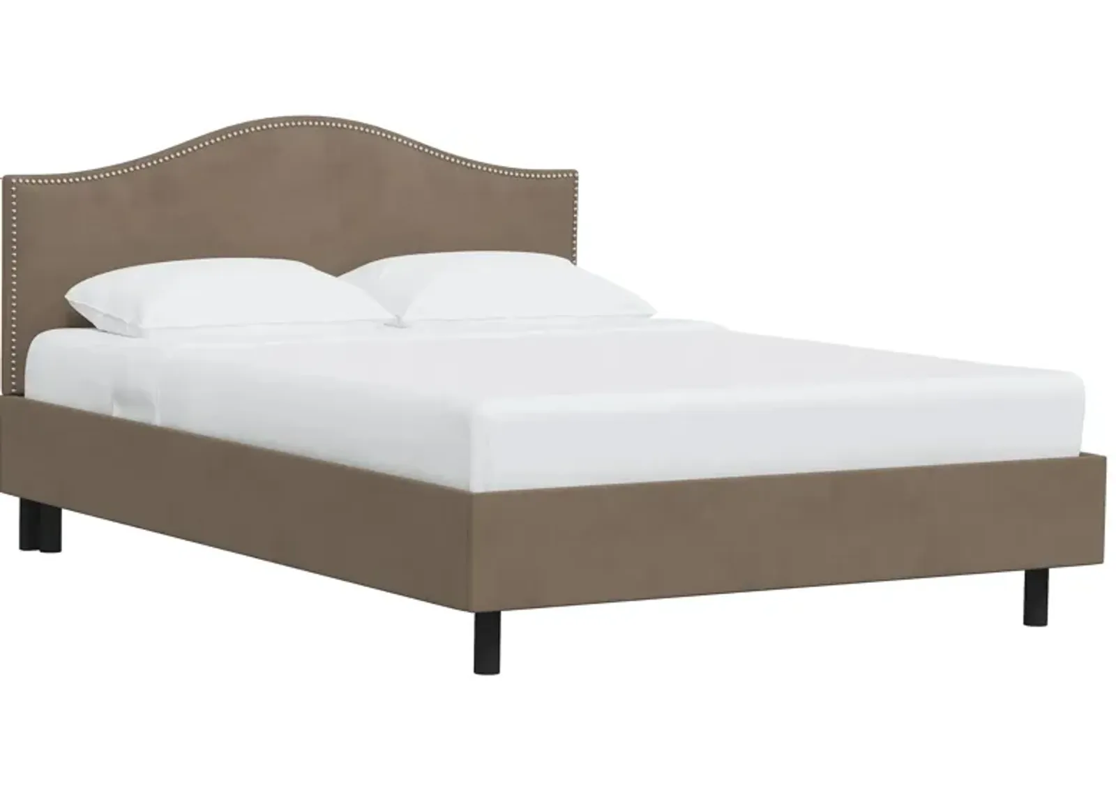 Alexander Platform Bed in Velvet Cocoa by Skyline