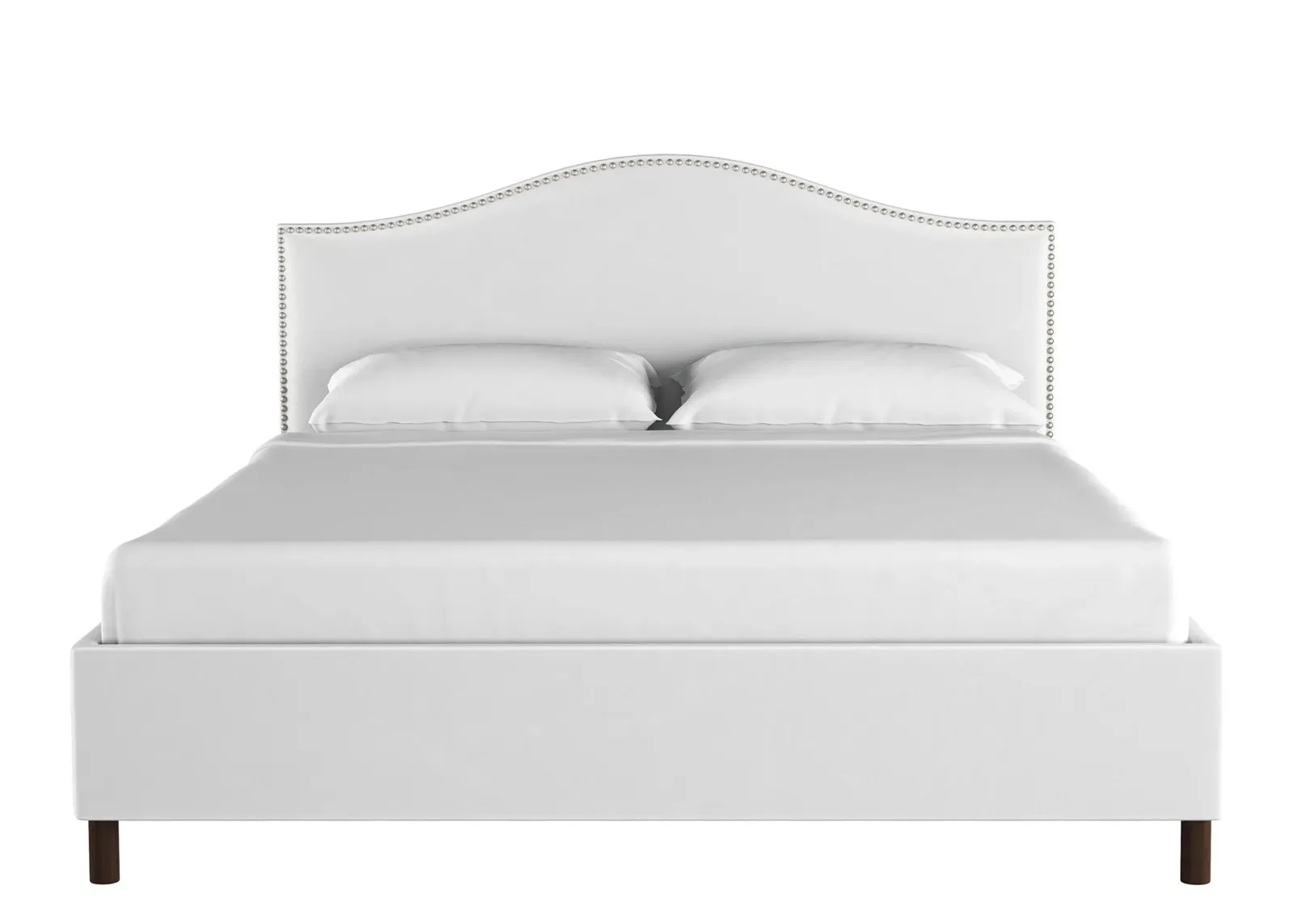 Alexander Platform Bed in Velvet White by Skyline