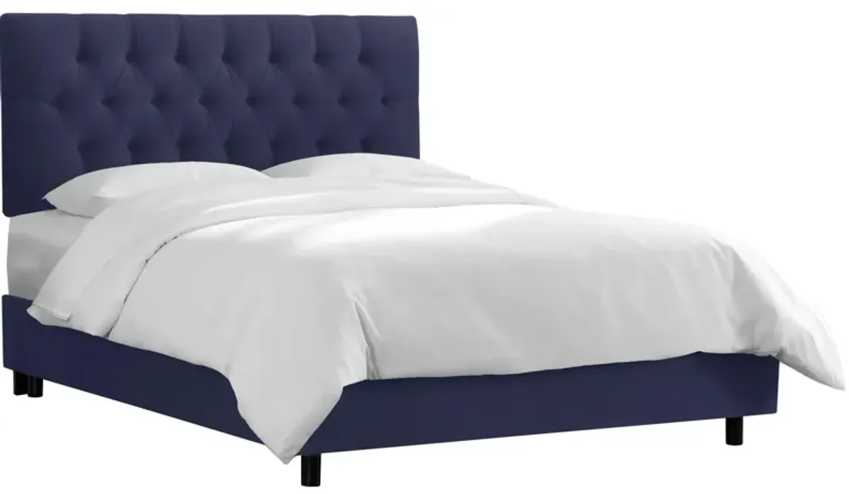 Blanchard Bed in Velvet Navy by Skyline