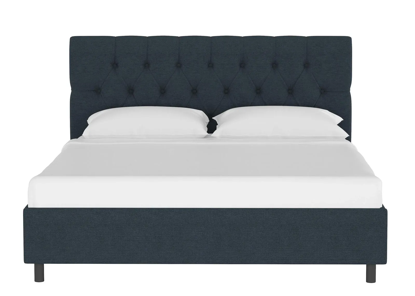 Blanchard Platform Bed in Linen Navy by Skyline