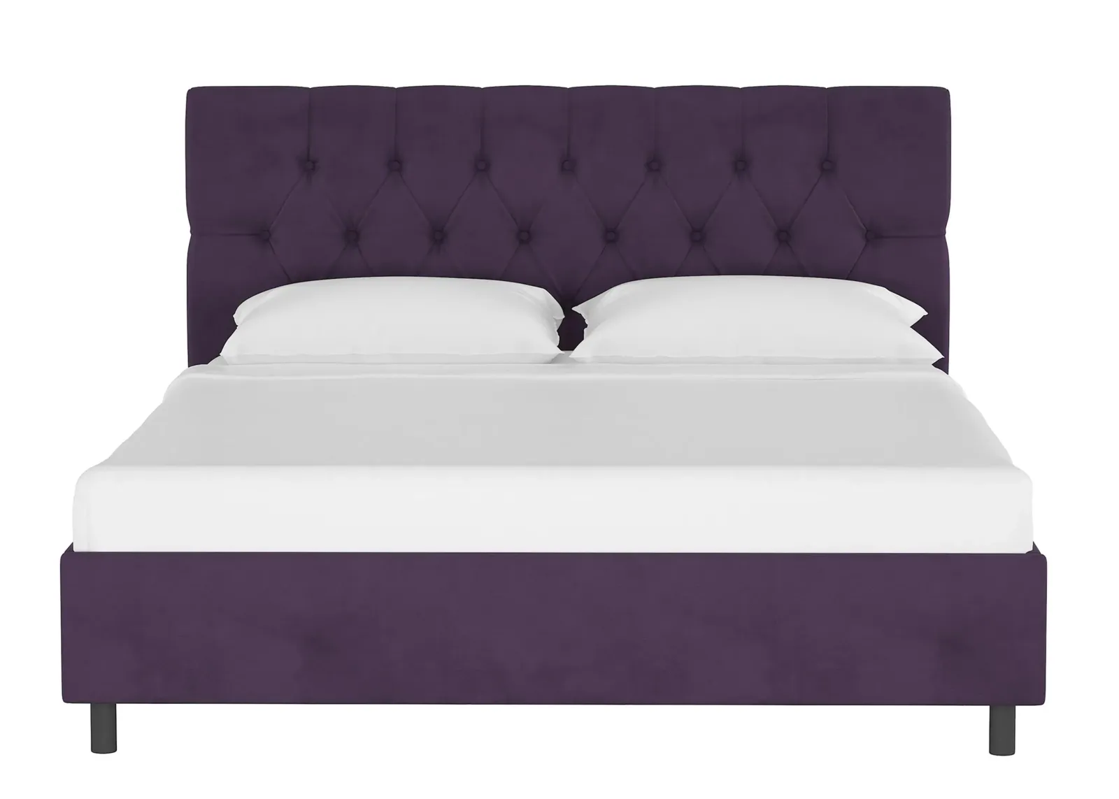 Blanchard Platform Bed in Velvet Aubergine by Skyline