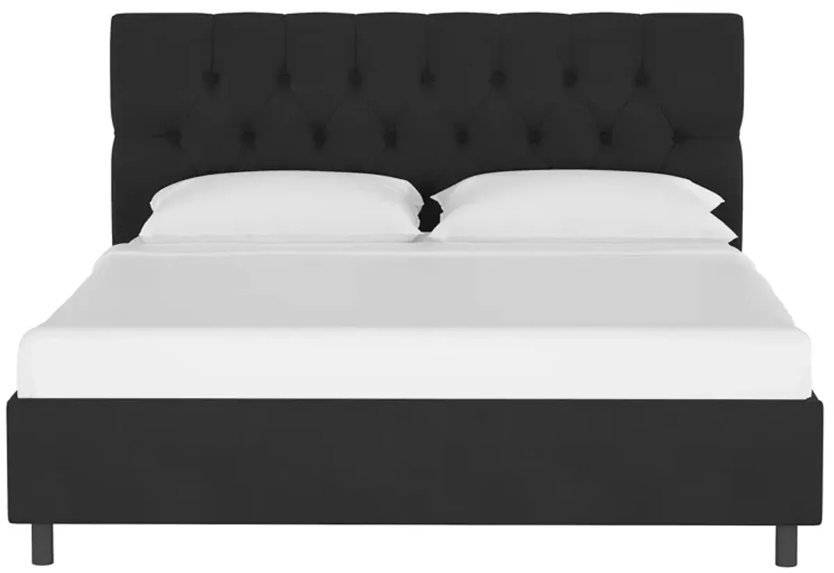 Blanchard Platform Bed in Velvet Black by Skyline