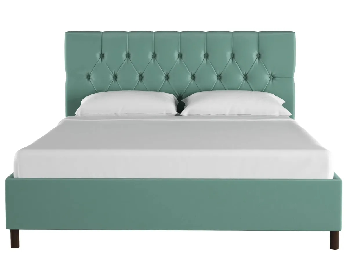 Blanchard Platform Bed in Velvet Caribbean by Skyline