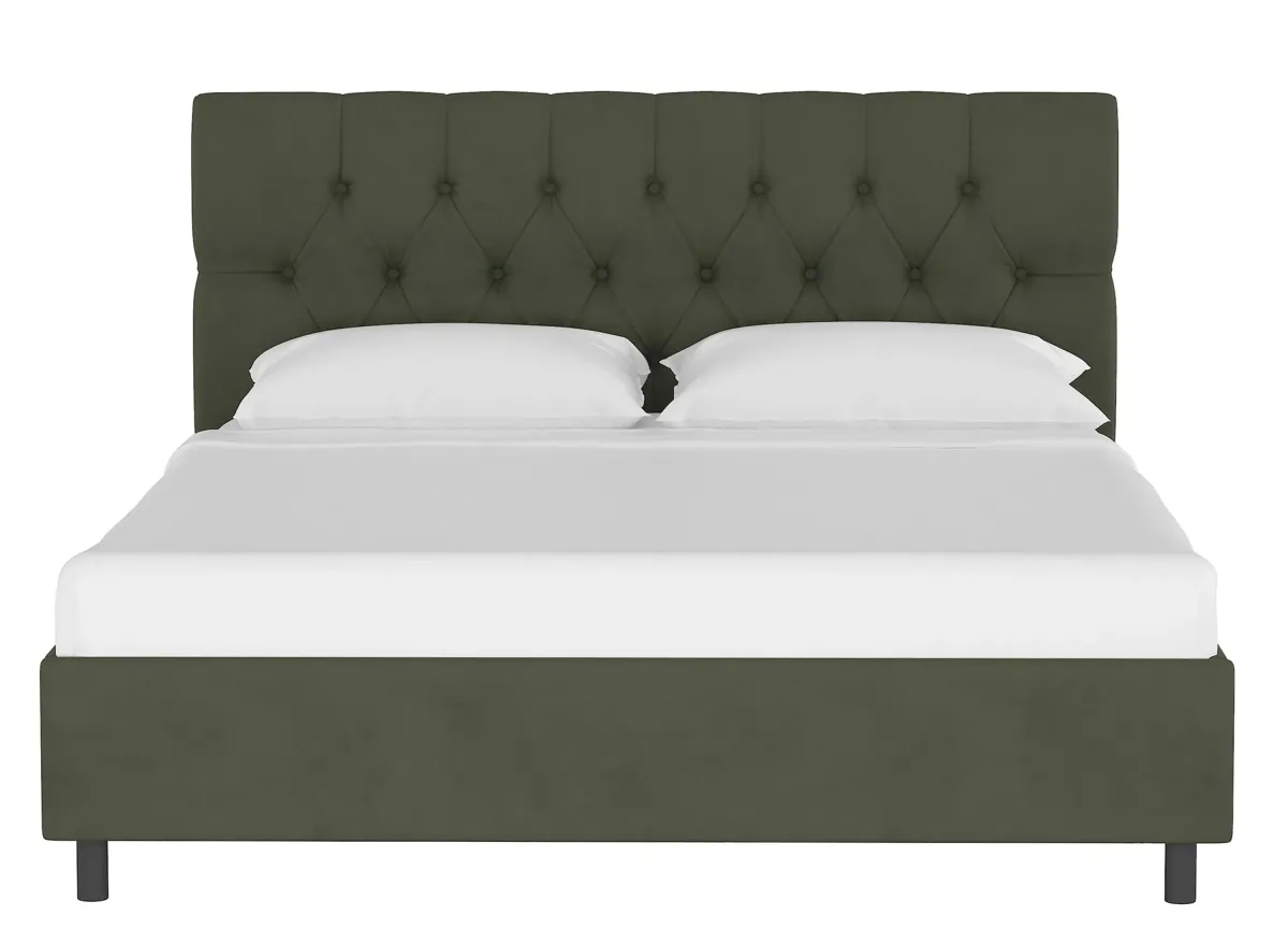 Blanchard Platform Bed in Velvet Pewter by Skyline