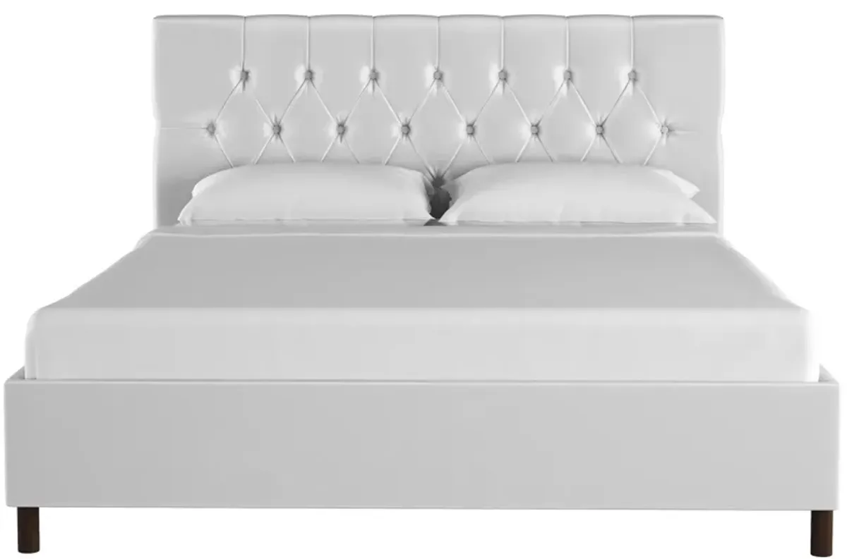 Blanchard Platform Bed in Velvet White by Skyline