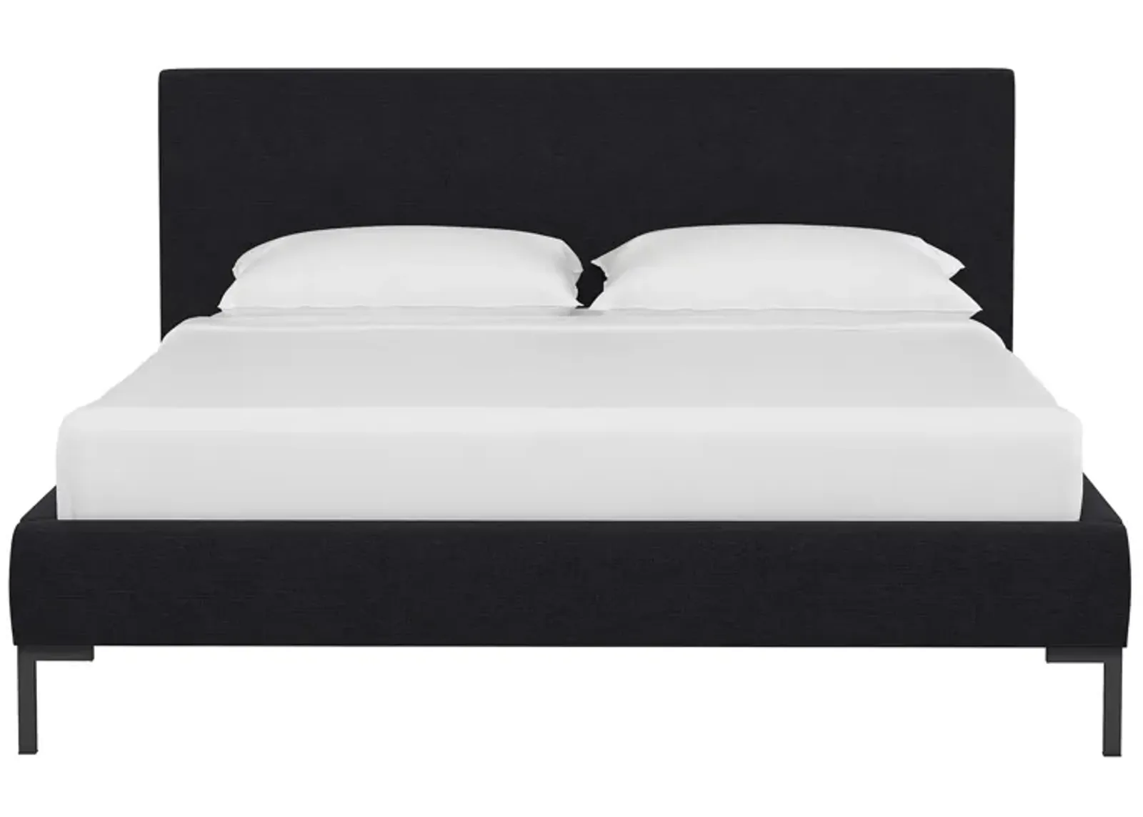 Malin Platform Bed in Linen Black by Skyline