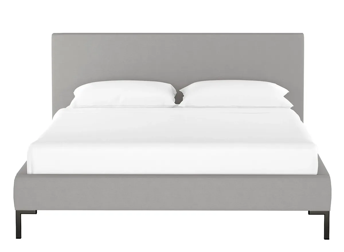 Malin Platform Bed in Linen Gray by Skyline