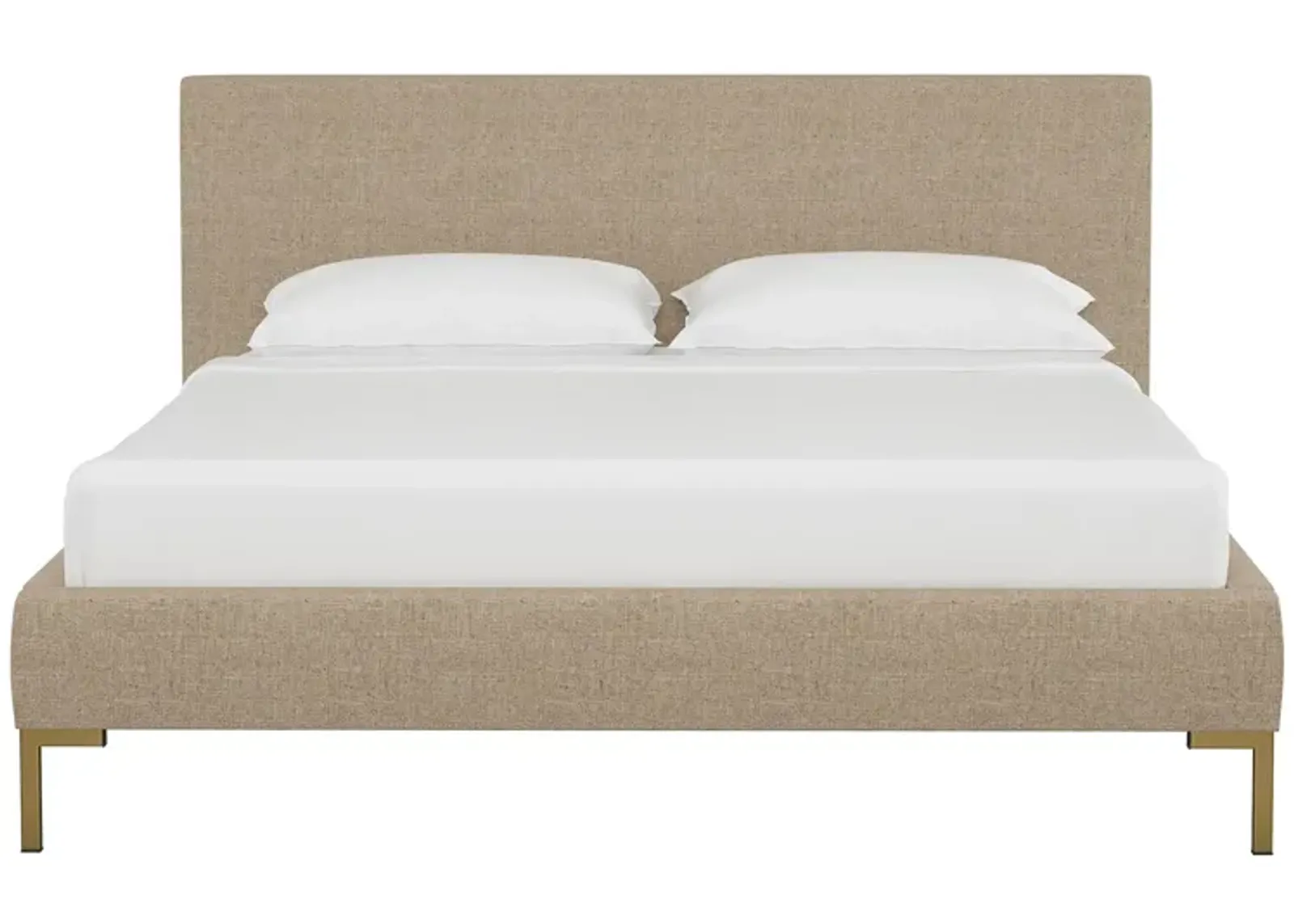 Malin Platform Bed in Linen Sandstone by Skyline