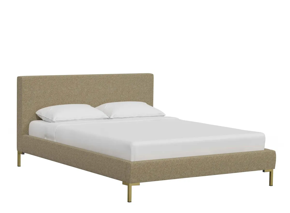 Malin Platform Bed in Zuma Linen by Skyline